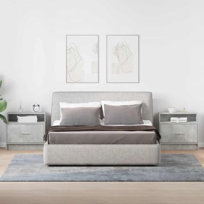 Нощни шкафчета с чекмеджета, 2 бр, бетонно сив, 51x31x47 см