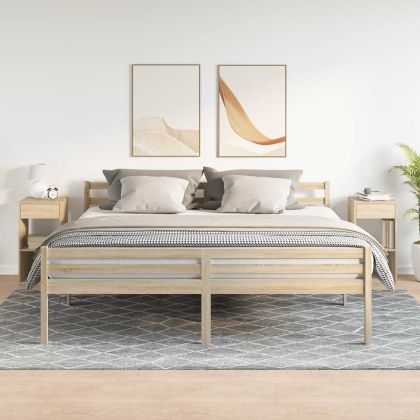 Нощни шкафчета с чекмеджета, 2 бр, дъб сонома, 35x34x66,5 см