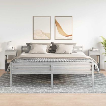 Нощни шкафчета с чекмеджета, 2 бр, сив сонома, 35x34x66,5 см