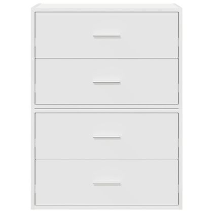 Шкафове с 2 чекмеджета 2 бр бели 60x31x40 см инженерно дърво