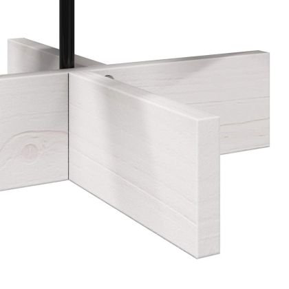 Дървена коледна елха за декорация бял 80см масивно чамово дърво