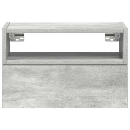 Нощни шкафчета за стенен монтаж 2 бр бетонно сиви 45x26x28,5 см