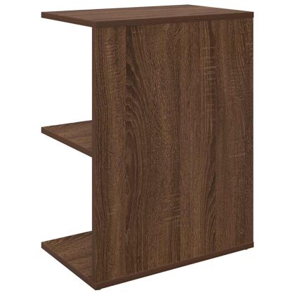 Нощна масичка, кафяв дъб, 46,5x29x61 см, инженерно дърво