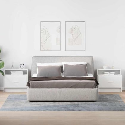 Нощни шкафчета с чекмеджета, 2 бр, бели, 51x31x47 см