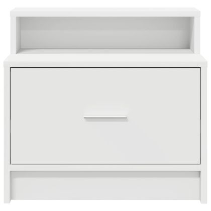 Нощни шкафчета с чекмеджета, 2 бр, бели, 51x31x47 см