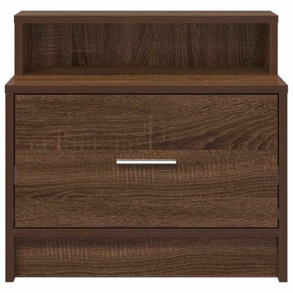 Нощни шкафчета с чекмеджета, 2 бр, кафяв дъб, 51x31x47 см