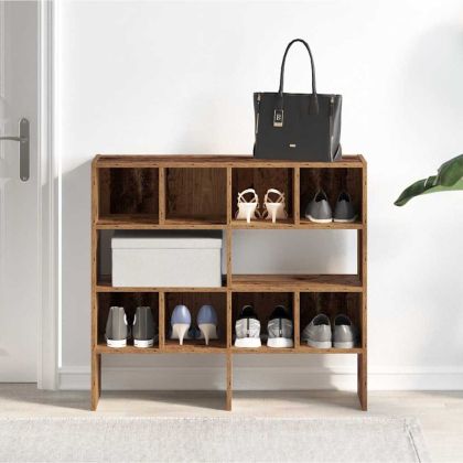 Поставки за обувки, 2 бр, стифируеми, старо дърво, 89,5x30x40см