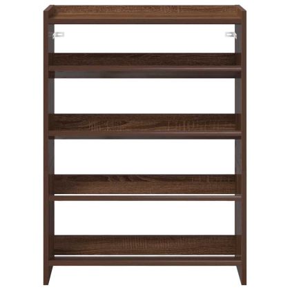 Етажерка за обувки, кафяв дъб, 60x25x81 см, инженерно дърво
