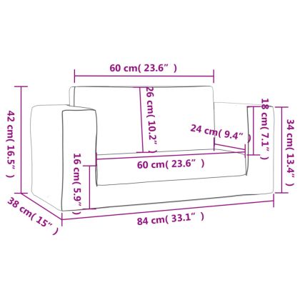 Детско диванче-легло 2-местно светлосиво на звездички мек плюш