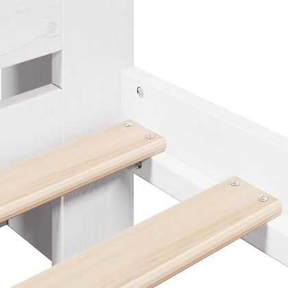 Легло с етажерка за книги, без матрак, 140x200 см, бор масив