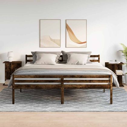 Нощни масички, 2 бр, опушен дъб, 46,5x29x61 см, инженерно дърво