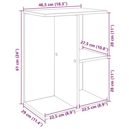 Нощни масички, 2 бр, опушен дъб, 46,5x29x61 см, инженерно дърво