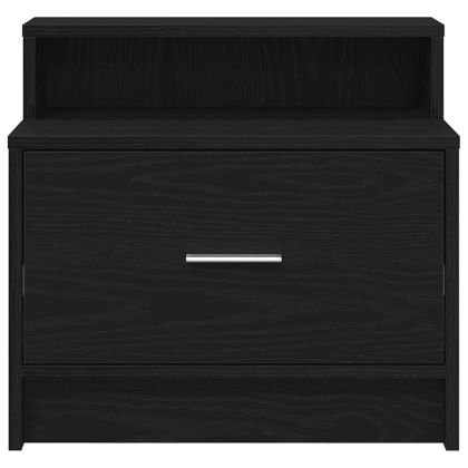 Нощни шкафчета с чекмеджета, 2 бр, черен дъб, 51x31x47 см