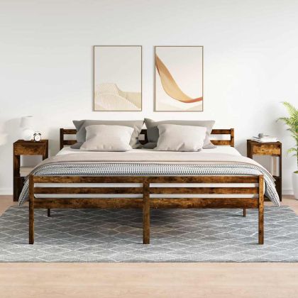 Нощни шкафчета с чекмеджета, 2 бр, опушен дъб, 35x34x66,5 см