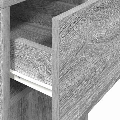 Стойка за компютърна кула с чекмедже сив сонома 30x44x74 см