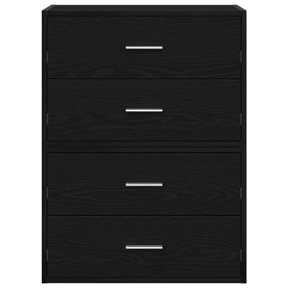 Шкафове с 2 чекмеджета 2бр черен дъб 60x31x40см инженерно дърво