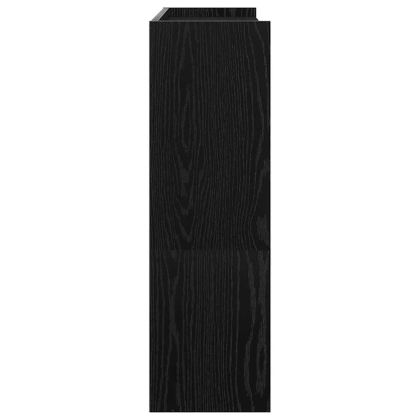 Етажерка за обувки, черна, 80x25x81 см, инженерно дърво