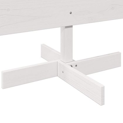 Дървена коледна елха за декорация бял 180 см борово дърво масив