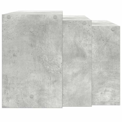 Стифиращи маси, 3 бр, бетонно сиви, инженерно дърво