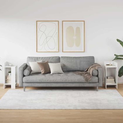 Странични маси с рафт, 2 бр, бели, 25,5x27x60 см