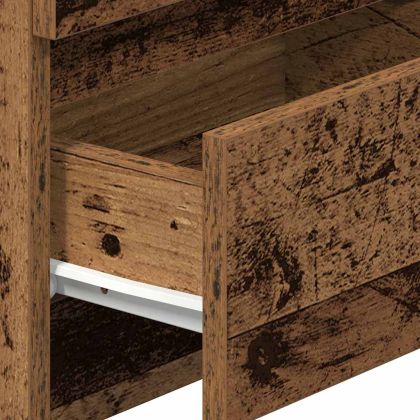 Нощно шкафче с 2 чекмеджета, старо дърво, 40x33x60 см