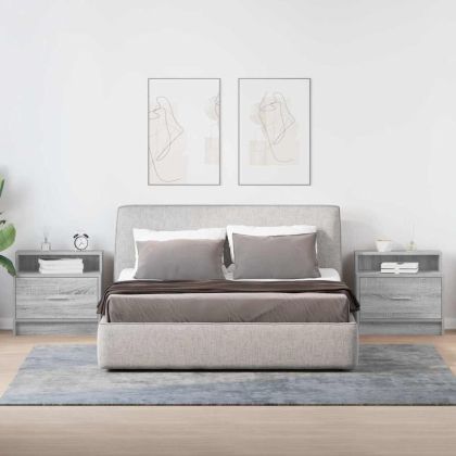 Нощни шкафчета с чекмеджета, 2 бр, сив сонома, 51x31x47 см