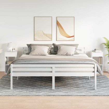 Нощни шкафчета с чекмеджета, 2 бр, бели, 35x34x66,5 см