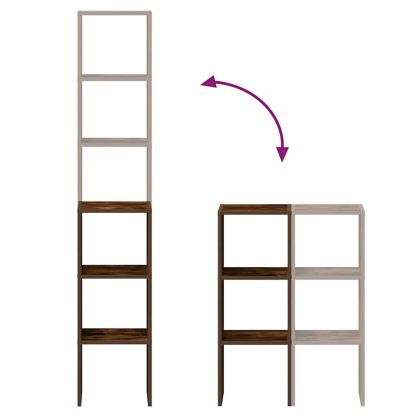 Библиотеки 2 бр стифиращи опушен дъб 30x30x80см инженерно дърво