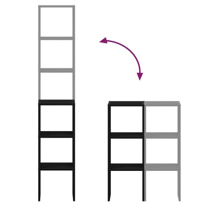 Библиотеки 2 бр стифиращи черен дъб 30x30x80 см инженерно дърво