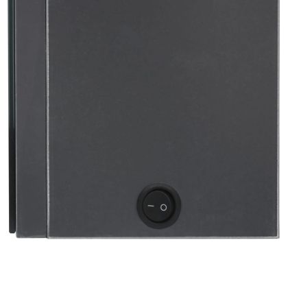 LED шкаф с огледало за баня, сив, 62x14x60 см