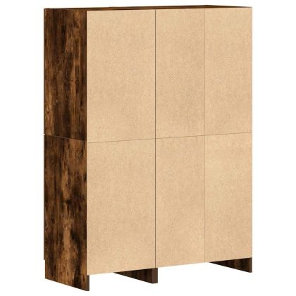 Комплект кухненски шкафове 2 части опушен дъб инженерно дърво