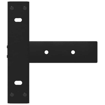 Крака за конзолна маса, Т-образни, 2 бр., черни, 25x28x(72-73) см, стомана