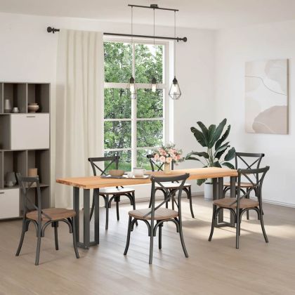 Крака за конзолна маса, Т-образни, 2 бр., антрацит, 25x28x(72-73) см, стомана