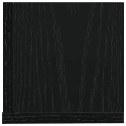 Стенни рафтове, 2 бр, черни, 100x16,5x16,5 см, инженерно дърво