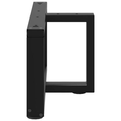 Крака за масичка за кафе, Т-образни, 2 бр., черни, 60x25x(30-31) см, стомана
