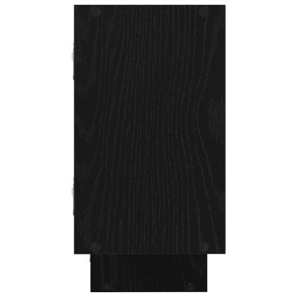 Стенен кубичен рафт, 5 отделения, черен, инженерно дърво