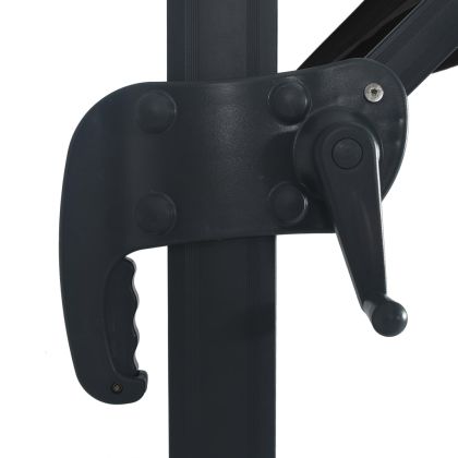 Чадър чупещо рамо с LED лампи и алуминиев прът 400x300 см черен