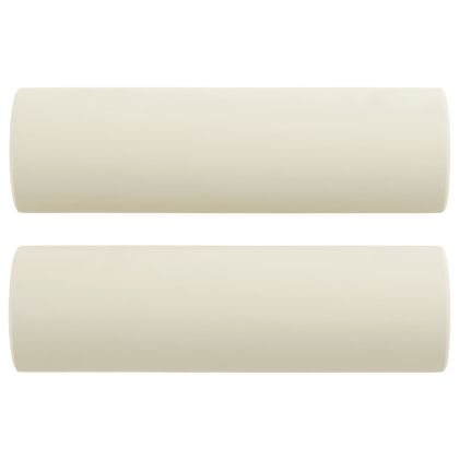 3-местен диван с декоративни възглавници кремав 180 см кадифе