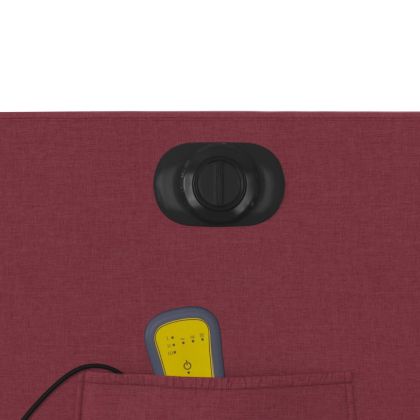 Електрически изправящ масажен реклайнер виненочервен текстил