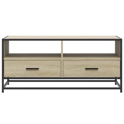 Кафе маса, дъб сонома, 100x50x45 см, инженерно дърво и метал