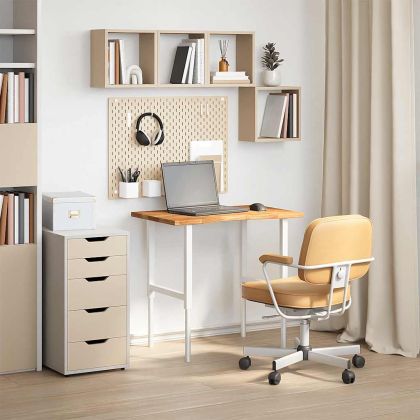 Плот за бюро, светлокафяв, 80x50x2,5 см, дъб масив, правоъгълна