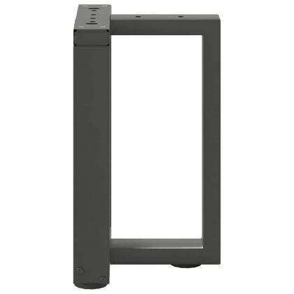 Крака за масичка за кафе, Т-образни, 2 бр., антрацит, 28x25x(42-43) см, стомана