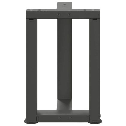 Крака за масичка за кафе, Т-образни, 2 бр., антрацит, 28x25x(42-43) см, стомана