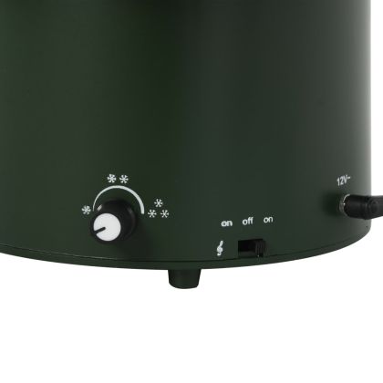 Коледна елха с валящ сняг и основа от чадър, зелена, 75 см