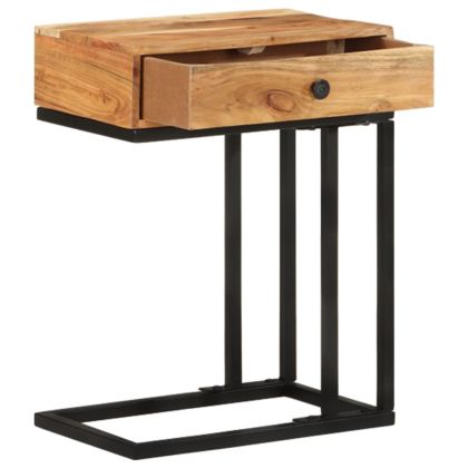 U-образна странична маса 45x30x61 см акациево дърво масив