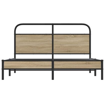 Рамка за легло без матрак 160x200 см опушен дъб инженерно дърво