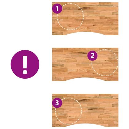 Плот за бюро, светлокафяв, 100x50x2,5см, дъб масив, правоъгълна