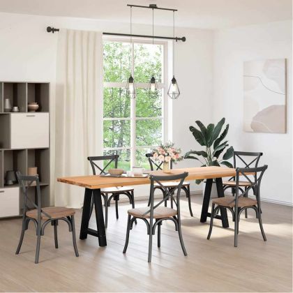 Крака за трапезна маса, А-образни, 2 бр., черни, 60 x (72-73) см, стомана