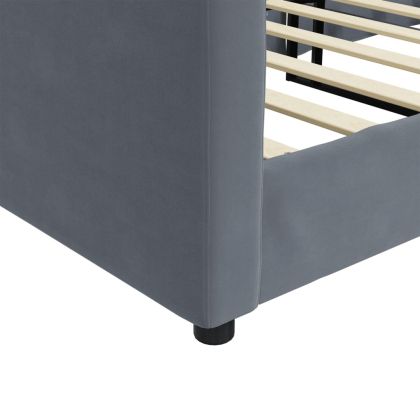 Кушетка, тъмносиво, 100x200 см, кадифе