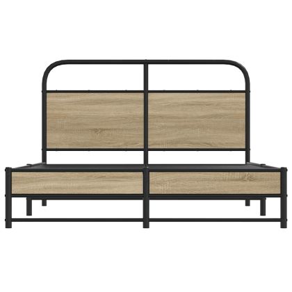 Рамка за легло без матрак 120x200 см опушен дъб инженерно дърво